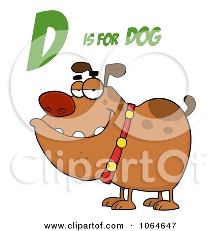 Clipart Bulldog Under D Is For Dog - Royalty Free Vector Illustration by Hit Toon