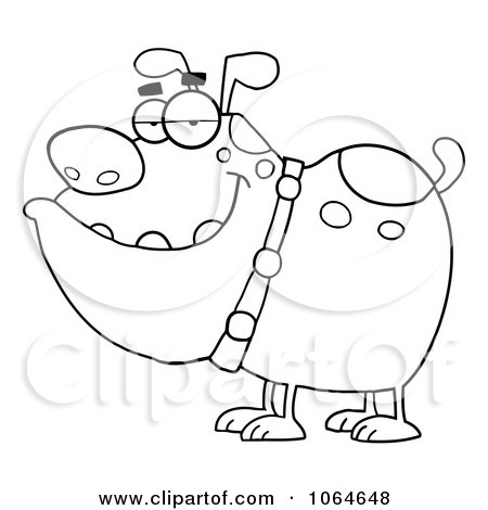 Clipart Outlined Bulldog - Royalty Free Vector Illustration by Hit Toon