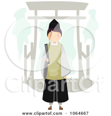 Clipart Shinto Priest - Royalty Free Vector Illustration by BNP Design Studio