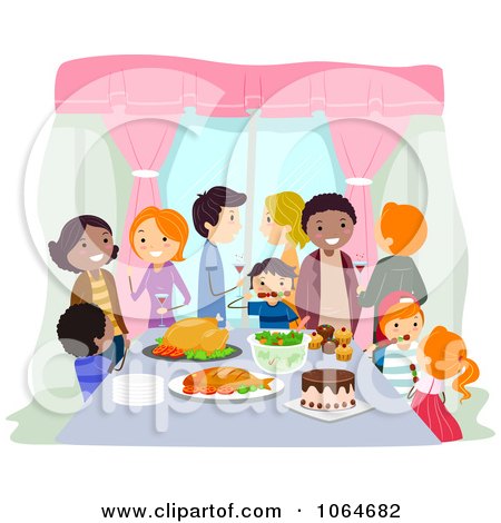 Clipart Feast At A Housewarming Party - Royalty Free Vector Illustration by BNP Design Studio