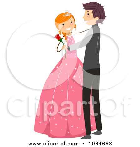 Clipart Birthday Girl Dancing A Waltz With A Boy - Royalty Free Vector Illustration by BNP Design Studio
