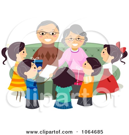 Clipart Grandchildren Celebrating Grandparents Day - Royalty Free Vector Illustration by BNP Design Studio
