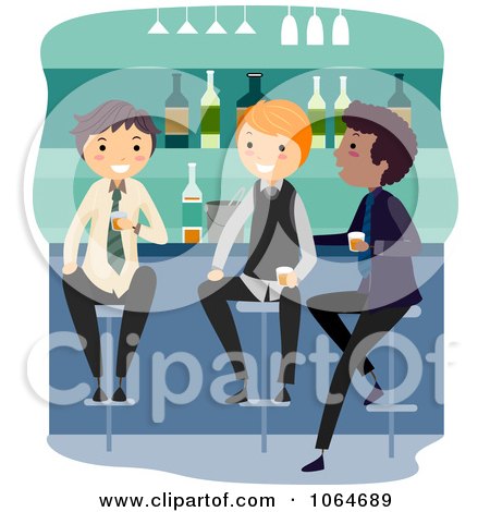 Clipart Three Guys At A Bar - Royalty Free Vector Illustration by BNP Design Studio