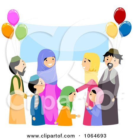 Clipart Muslim Eid Party - Royalty Free Vector Illustration by BNP Design Studio