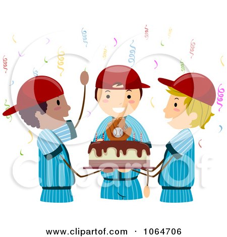 Clipart Baseball Birthday Party - Royalty Free Vector Illustration by BNP Design Studio