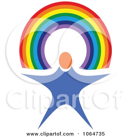 Clipart Person And Rainbow - Royalty Free Vector Illustration by Vector Tradition SM