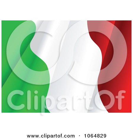 Clipart Waving Italian Flag - Royalty Free Vector Illustration by Vector Tradition SM