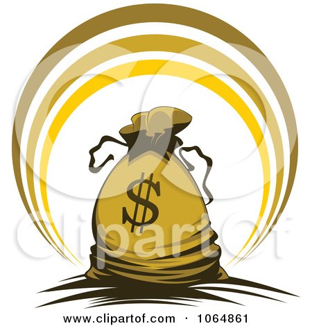 Clipart Dollar Symbol Money Bag 4 - Royalty Free Vector Illustration by Vector Tradition SM