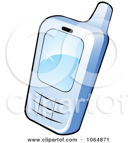 Clipart Blue Cell Phone - Royalty Free Vector Illustration by Vector Tradition SM