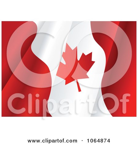 Clipart Waving Canadian Flag - Royalty Free Vector Illustration by Vector Tradition SM