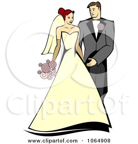 Clipart Newlywed Couple 2 - Royalty Free Vector Illustration by Vector Tradition SM