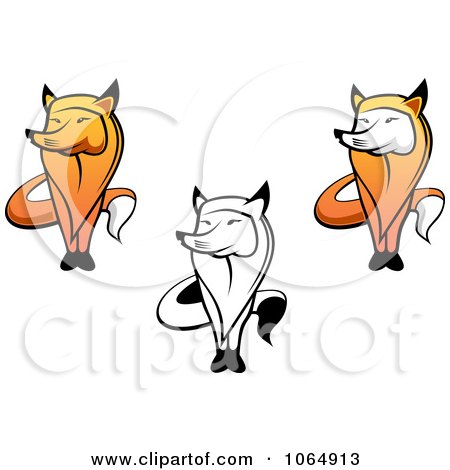 Clipart Standing Foxes - Royalty Free Vector Illustration by Vector Tradition SM