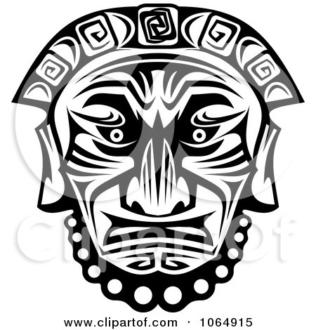 Clipart Tribal Mask Black And White 10 - Royalty Free Vector Illustration by Vector Tradition SM