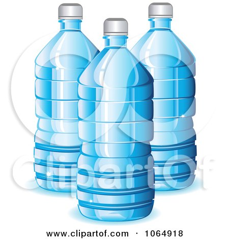 Clipart Blue Water Bottles - Royalty Free Vector Illustration by Vector Tradition SM