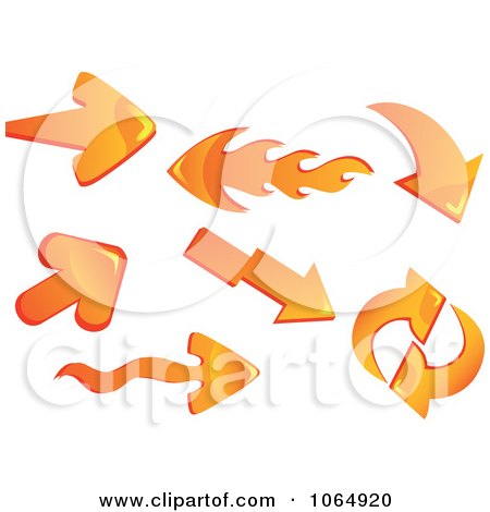 Clipart 3d Orange And Flame Arrows - Royalty Free Vector Illustration by Vector Tradition SM