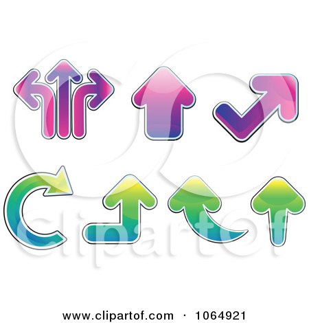 Clipart 3d Gradient Arrows - Royalty Free Vector Illustration by Vector Tradition SM
