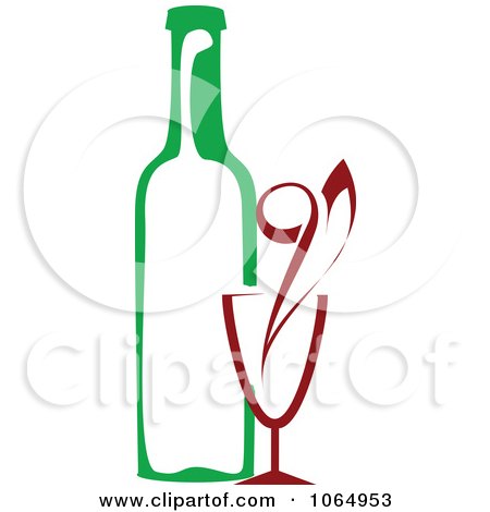 Clipart Wine Glass And Bottle - Royalty Free Vector Illustration by Vector Tradition SM