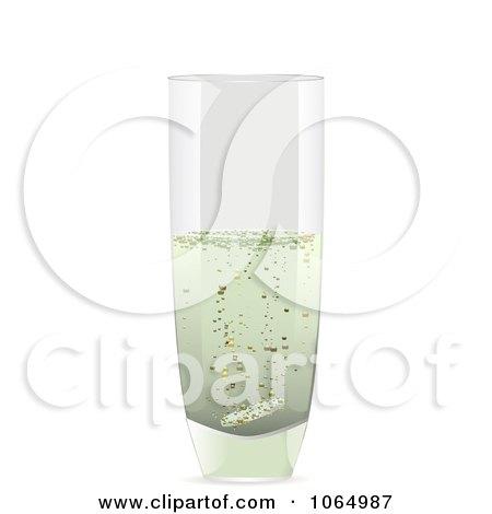 Clipart 3d Fizzy Tablet In A Glass - Royalty Free Vector Illustration by elaineitalia