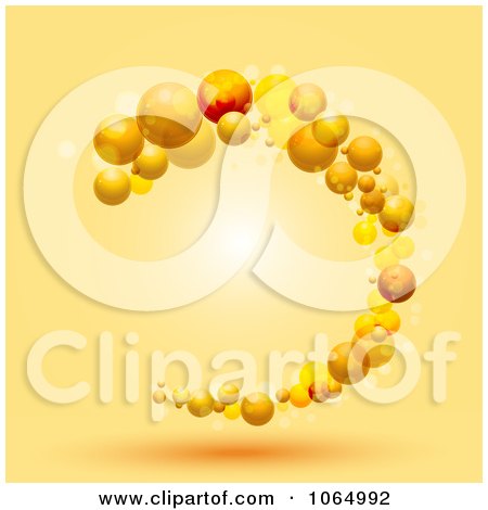Clipart Half Circle Of Bubbles On Orange - Royalty Free Vector Illustration by elaineitalia