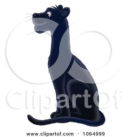 Clipart Sitting Black Panther - Royalty Free Illustration by Alex Bannykh