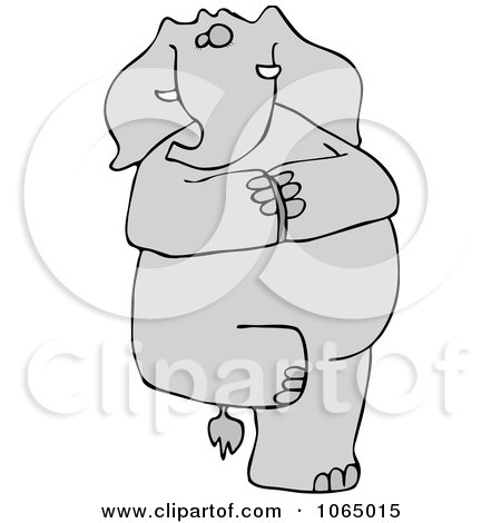 Clipart Yoga Elephant Balanced On One Leg - Royalty Free Vector Illustration by djart