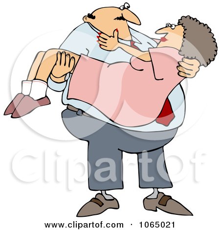 Clipart Man Carrying His Lady - Royalty Free Vector Illustration by djart