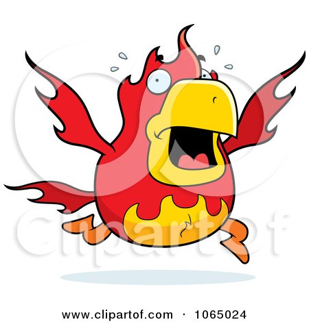 Clipart Chubby Phoenix Panicking - Royalty Free Vector Illustration by Cory Thoman