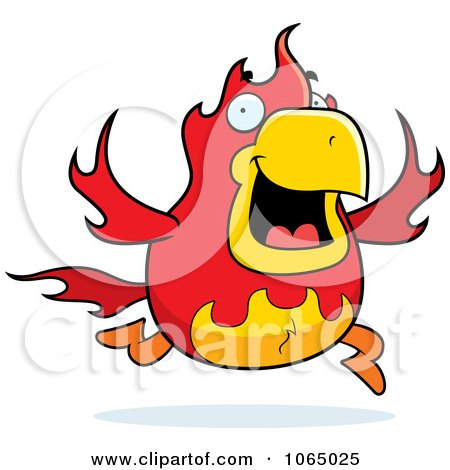 Clipart Chubby Phoenix Running - Royalty Free Vector Illustration by Cory Thoman