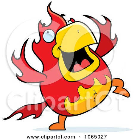Clipart Chubby Phoenix Dancing - Royalty Free Vector Illustration by Cory Thoman