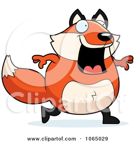 Clipart Chubby Fox Walking - Royalty Free Vector Illustration by Cory Thoman