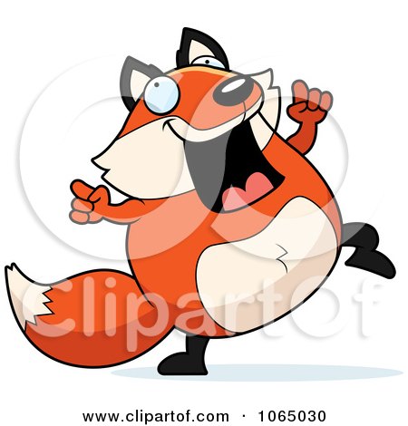 Clipart Chubby Fox Dancing - Royalty Free Vector Illustration by Cory Thoman
