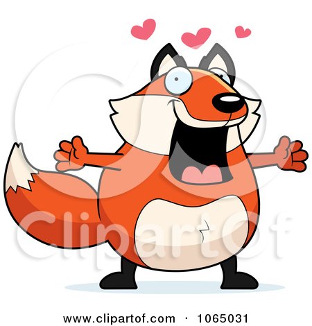 Clipart Loving Chubby Fox - Royalty Free Vector Illustration by Cory Thoman