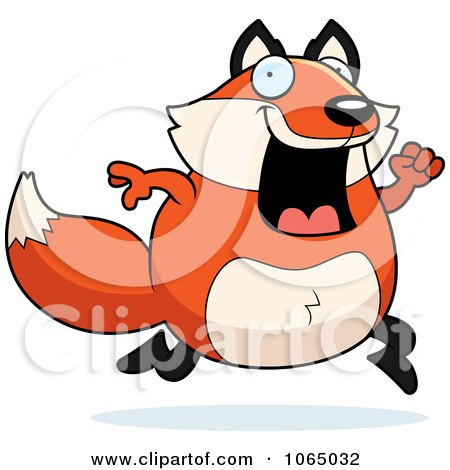 Clipart Chubby Fox Running - Royalty Free Vector Illustration by Cory Thoman