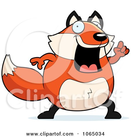 Clipart Chubby Fox With An Idea - Royalty Free Vector Illustration by Cory Thoman