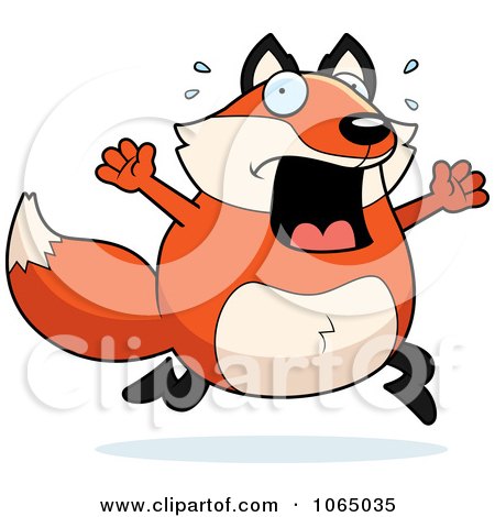 Clipart Chubby Fox Running Scared - Royalty Free Vector Illustration by Cory Thoman