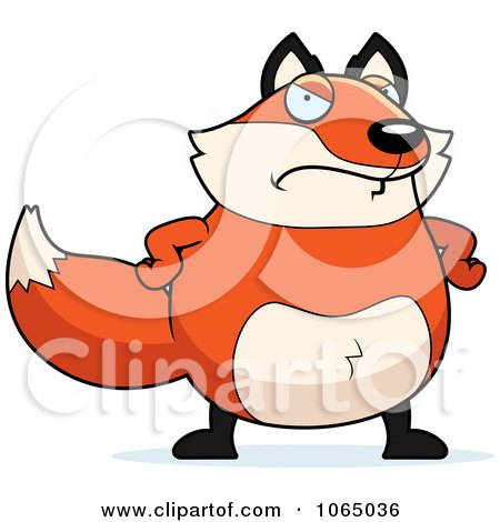 Clipart Mad Chubby Fox - Royalty Free Vector Illustration by Cory Thoman