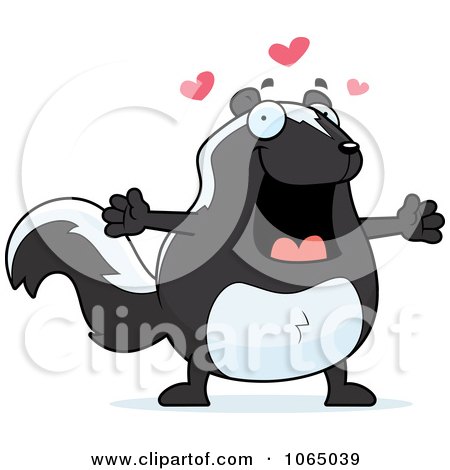Clipart Chubby Skunk With Open Arms - Royalty Free Vector Illustration by Cory Thoman
