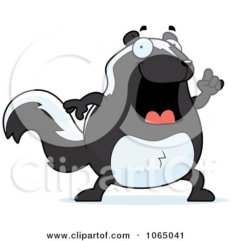 Clipart Chubby Skunk With An Idea - Royalty Free Vector Illustration by Cory Thoman