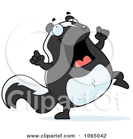 Clipart Chubby Skunk Dancing - Royalty Free Vector Illustration by Cory Thoman