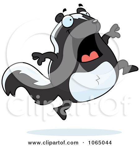 Clipart Chubby Skunk Jumping - Royalty Free Vector Illustration by Cory Thoman