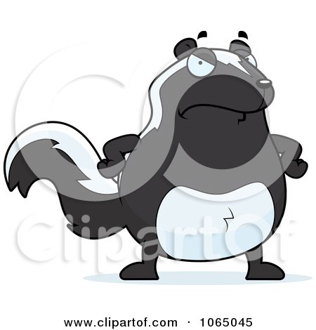 Clipart Mad Chubby Skunk - Royalty Free Vector Illustration by Cory Thoman