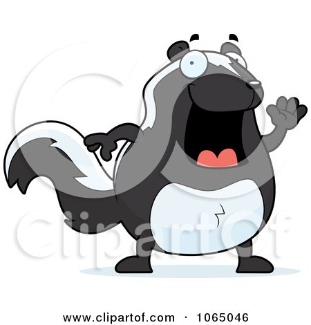 Clipart Chubby Skunk Waving - Royalty Free Vector Illustration by Cory Thoman