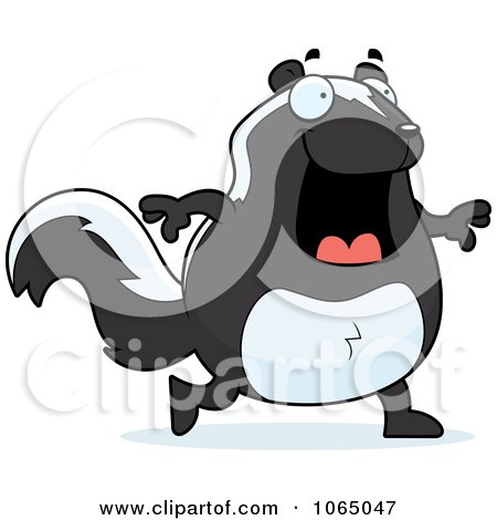 Clipart Chubby Skunk Walking - Royalty Free Vector Illustration by Cory Thoman