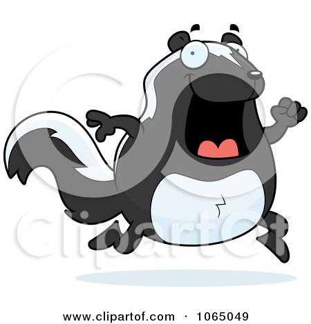 Clipart Chubby Skunk Running - Royalty Free Vector Illustration by Cory Thoman