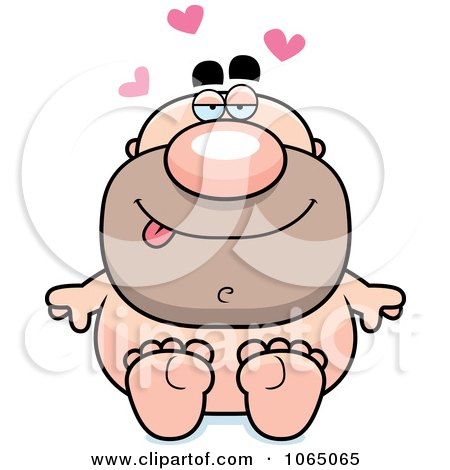 Clipart Naked Man With Hearts - Royalty Free Vector Illustration by Cory Thoman