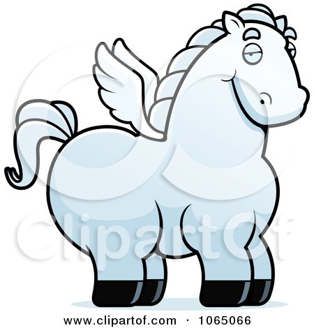 Clipart Chubby Pegasus - Royalty Free Vector Illustration by Cory Thoman
