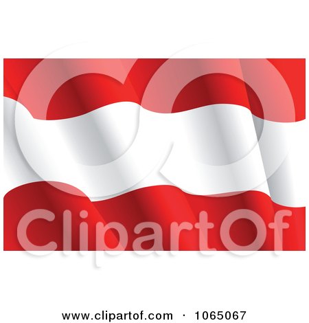Clipart Waving Austria Flag - Royalty Free Vector Illustration by Vector Tradition SM