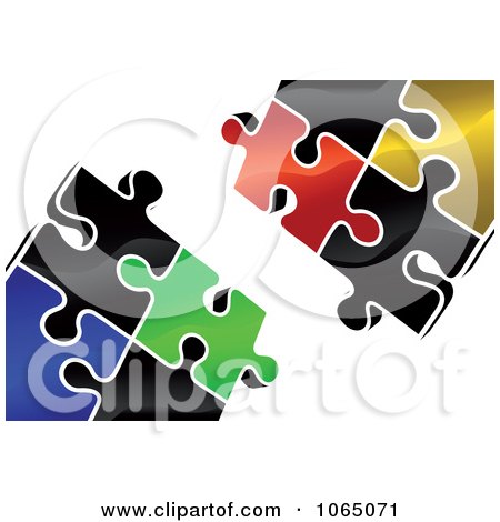 Clipart 3d Puzzle Pieces 2 - Royalty Free Vector Illustration by Vector Tradition SM