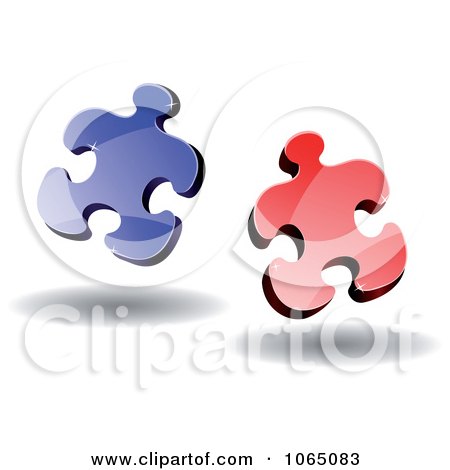 Clipart 3d Puzzle Pieces 4 - Royalty Free Vector Illustration by Vector Tradition SM