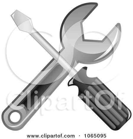 Clipart Crossed Wrench And Screwdriver - Royalty Free Vector Illustration by Vector Tradition SM